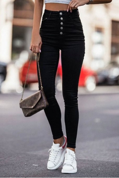 enthousiasme opgraven Heup Black high waist stretch slim jeans - Cinelle Paris, fashion woman.