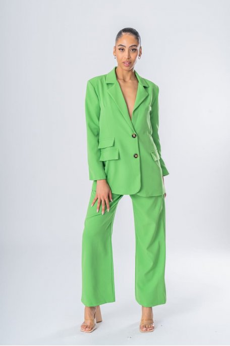 Green blazer and pant set