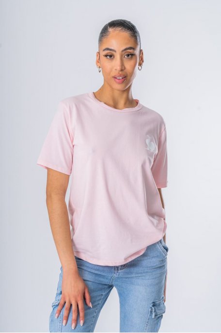 Tee shirt rose pale femme 2025