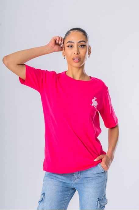 T-Shirt Herz Buchstabe L fuchsia