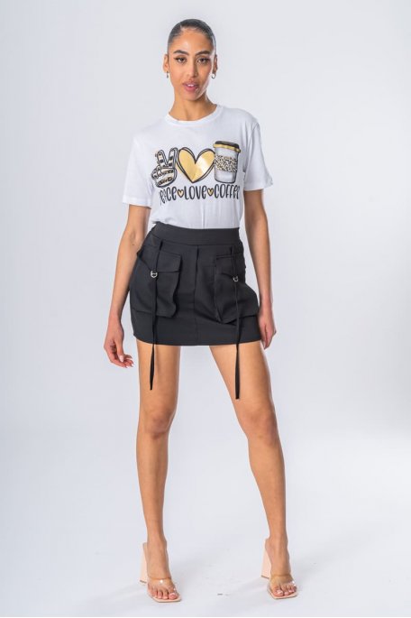 Short black skirt with pockets outlet