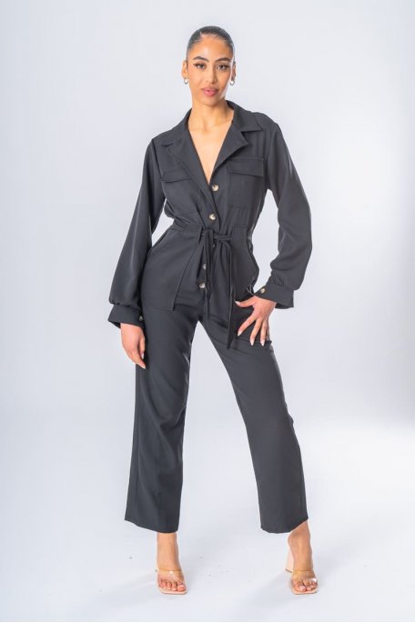 Combinaison pantalon à poches noir