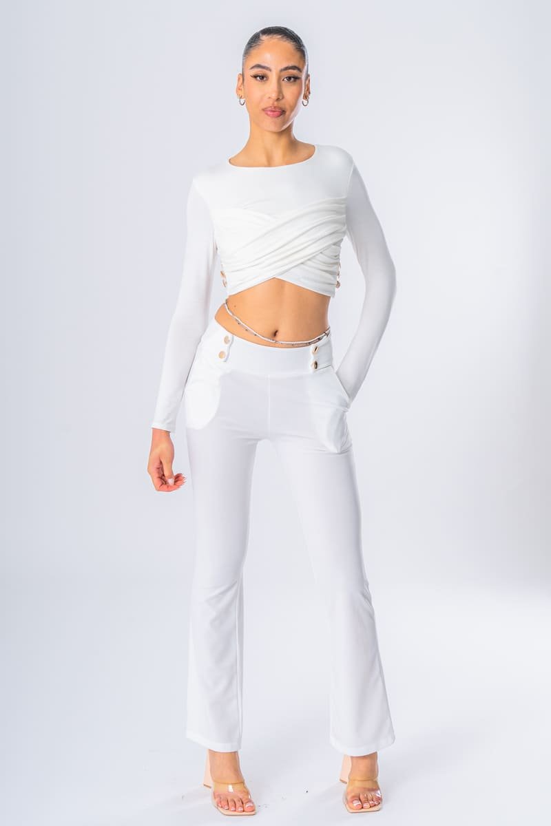 Ensemble crop sales top pantalon