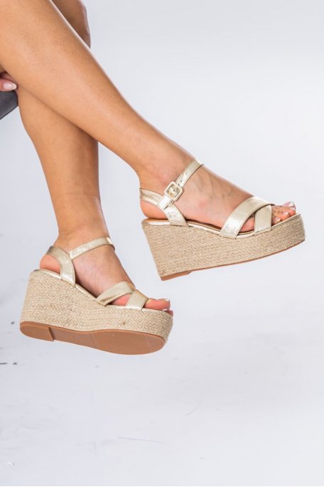 Espadrilles compensées doré