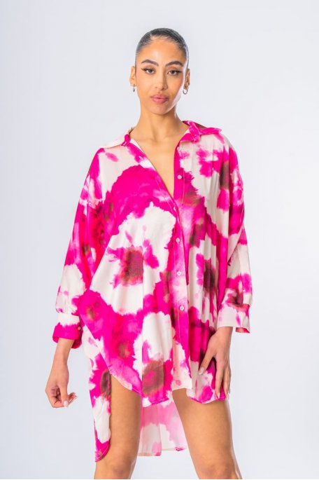 Pink gradient shirt dress
