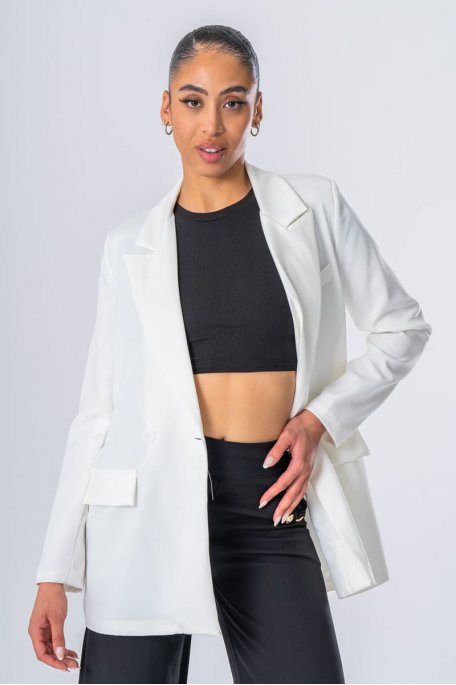 Large white blazer jacket