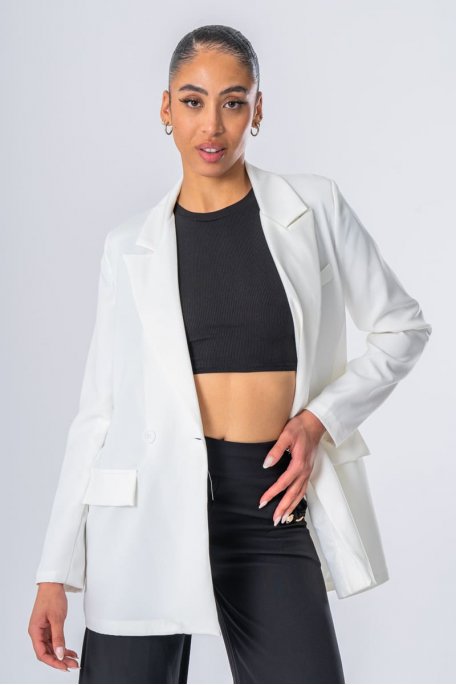 Veste blazer large blanc