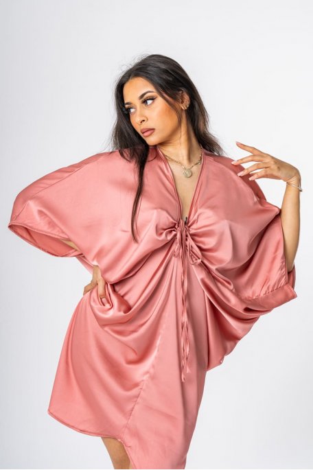 Rosa Satin-Kleid