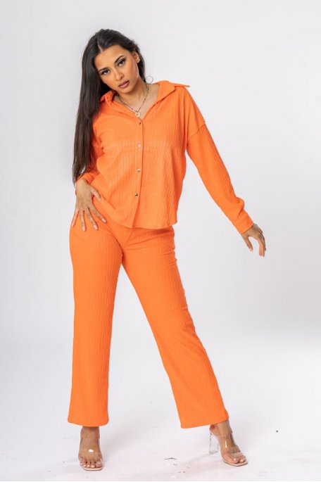 Ensemble gaufré boutons dorés orange