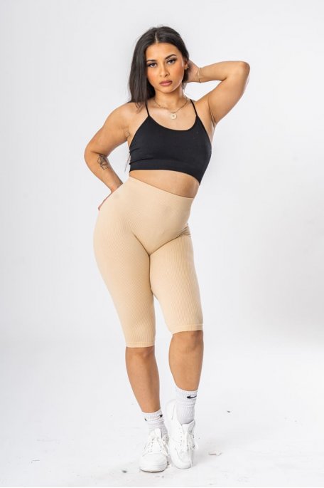 Pull Femme - Crop beige - Vêtement TeamShape - Tenue de sport