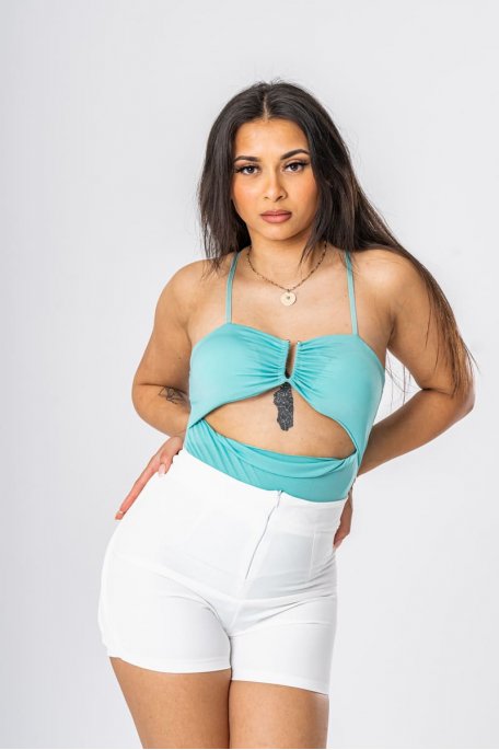 Body moulant ajouré à coques bleu