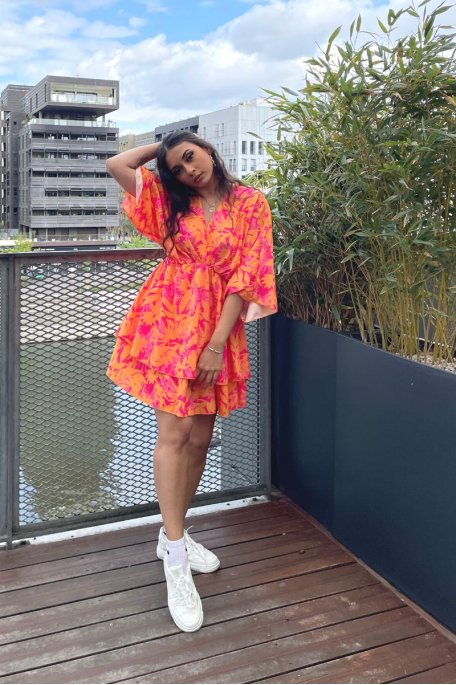 Floral batwing best sale dress