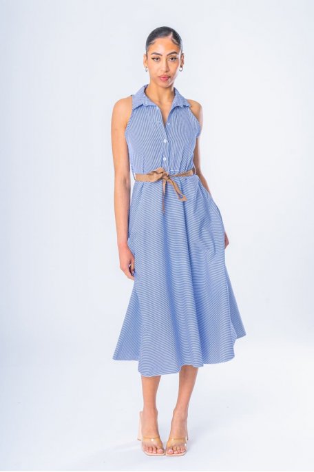 Kleid Streifen blau