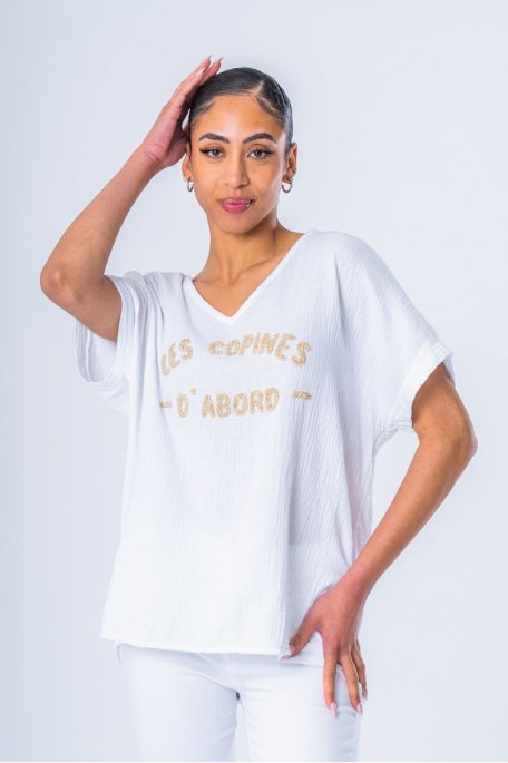 White cotton gas top