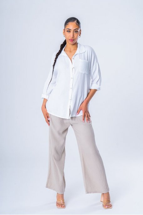 Pantalon fluide coupe large femme - du 38 au 56 - Laurièle Créations Paris