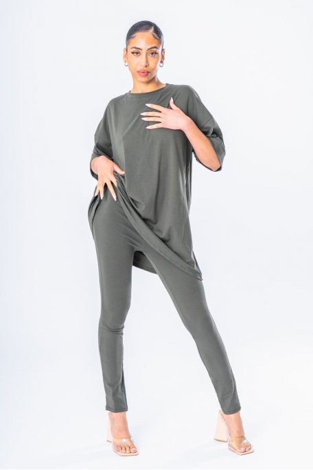 copy of Beige loose tee-shirt and leggings set