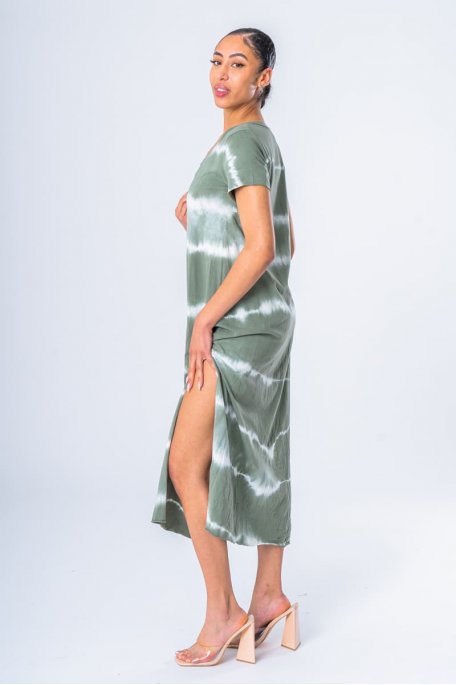 Robe t-short fendu tie and dye