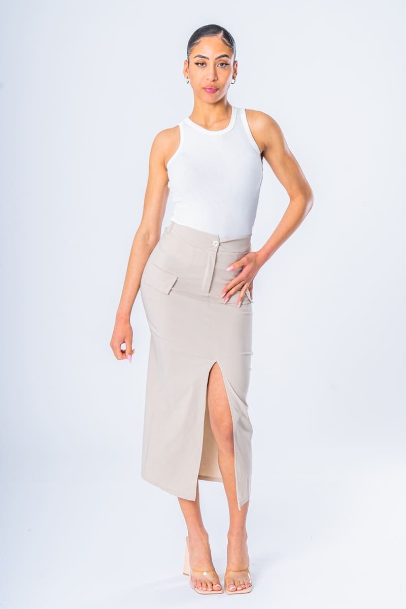 Longue hotsell jupe beige