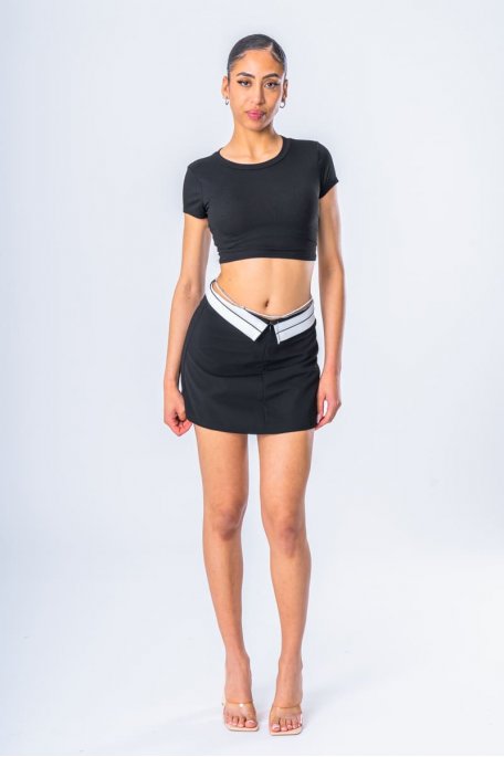 Jupe-short taille inversée noir