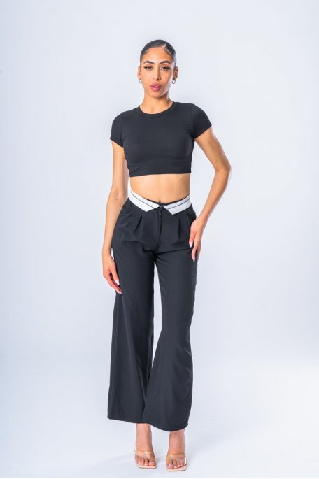 Schneiderhose mit umgekehrter Taille schwarz