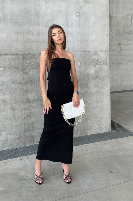 Robe bustier fendue stretch noir Cinelle Paris mode femme tendance