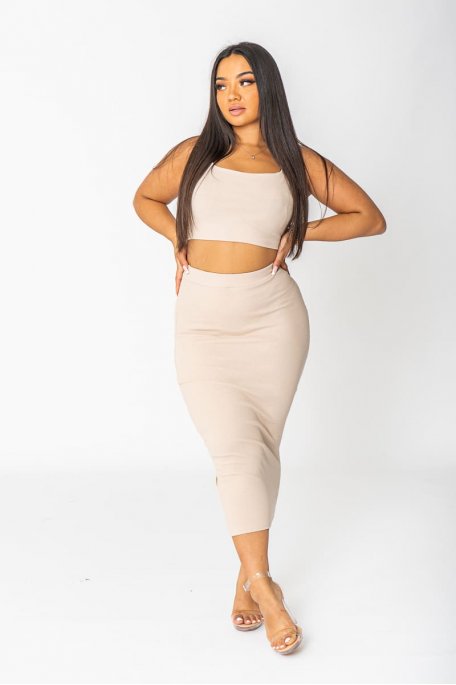 ensemble crop top jupe courte