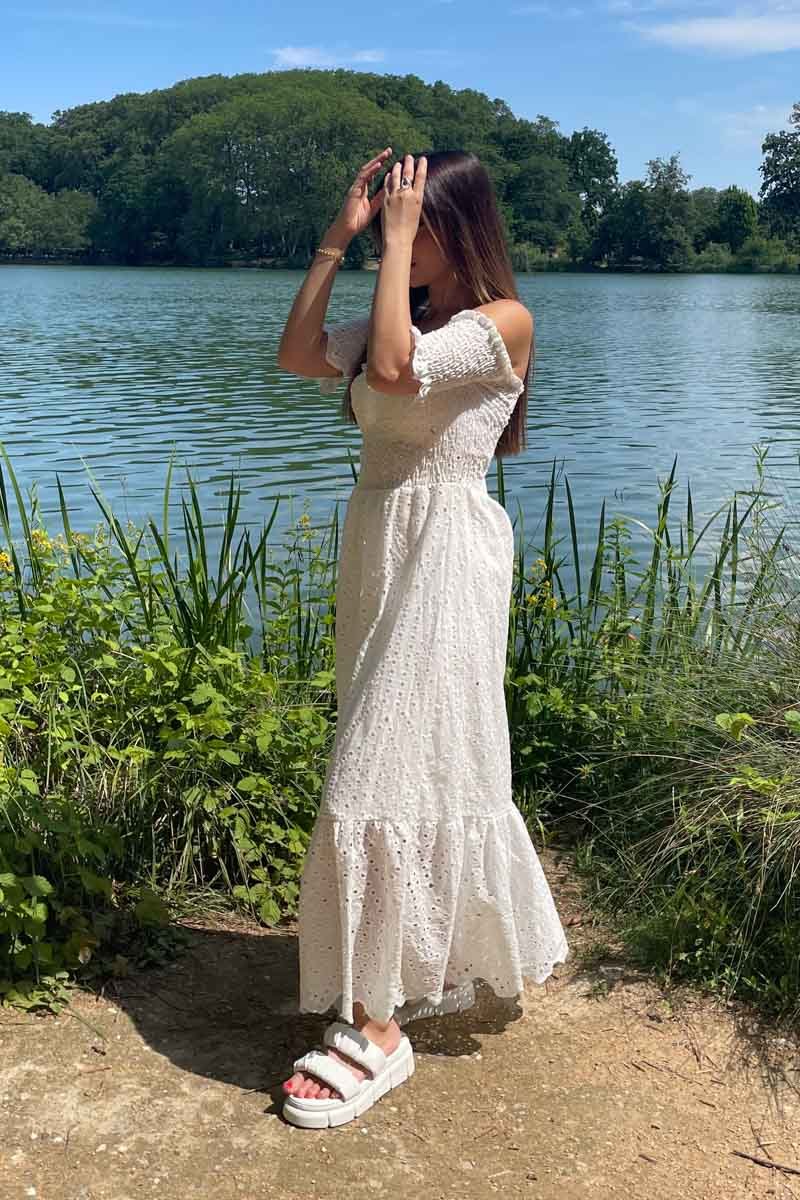 Robe longue broderie clearance
