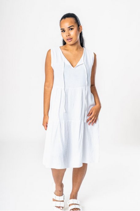 Gauze midi 2025 dress