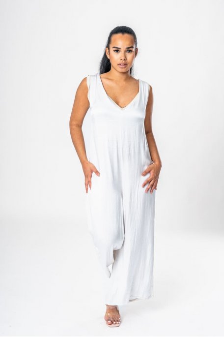 Combinaison pantalon sans manches fluide beige
