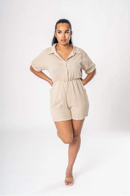 Combinaison short blanche femme 2025