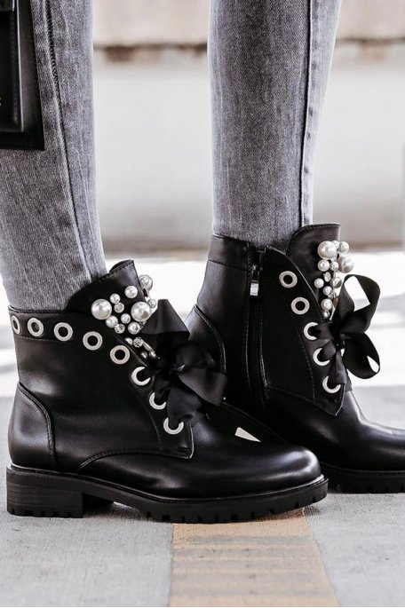 Bottines lacets on sale perles