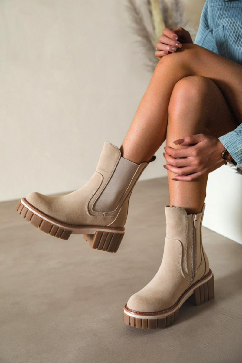 Bottines beige cuir femme outlet