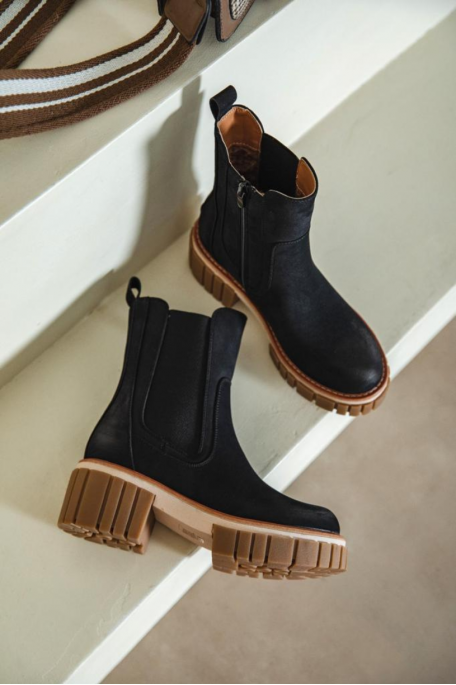 Bottines chelsea semelle paisse noir