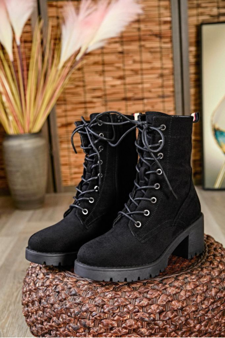 Bottines noires talons carrés hotsell