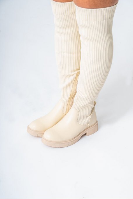 Cuissardes beiges plates bi mati re Cinelle Paris mode femme