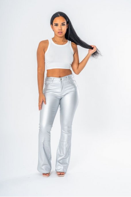 Silver flare pants