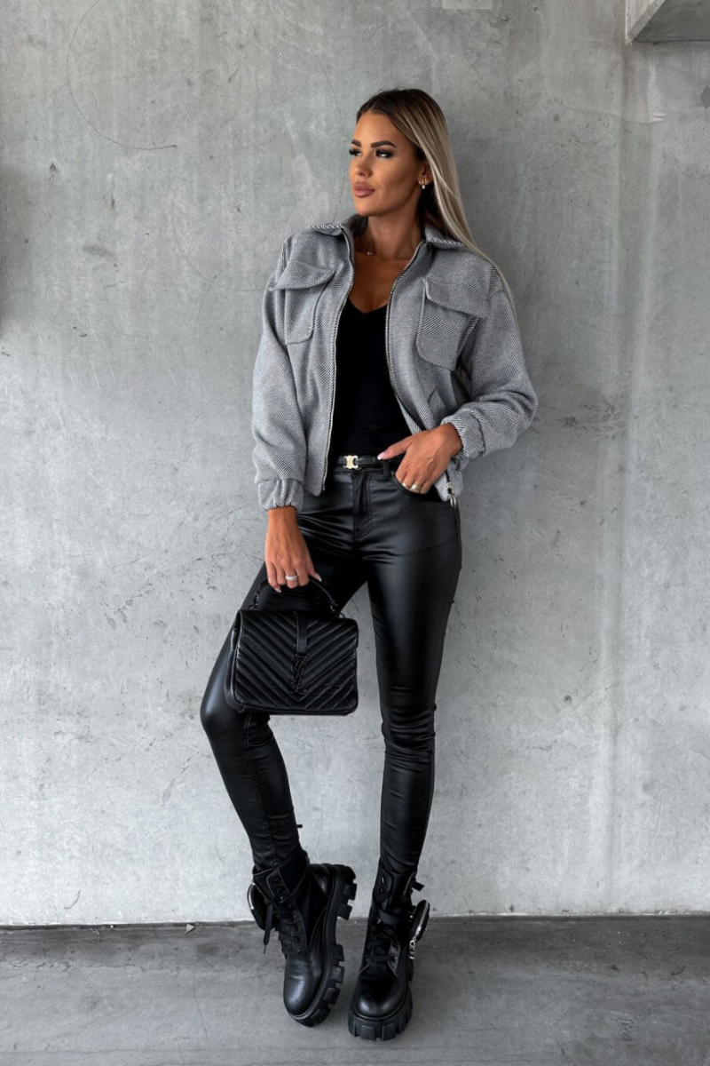 White bomber on sale jacket outfit womens