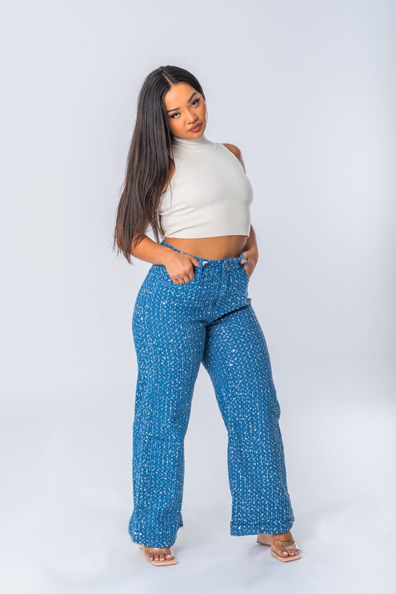 Jean sales bleu large