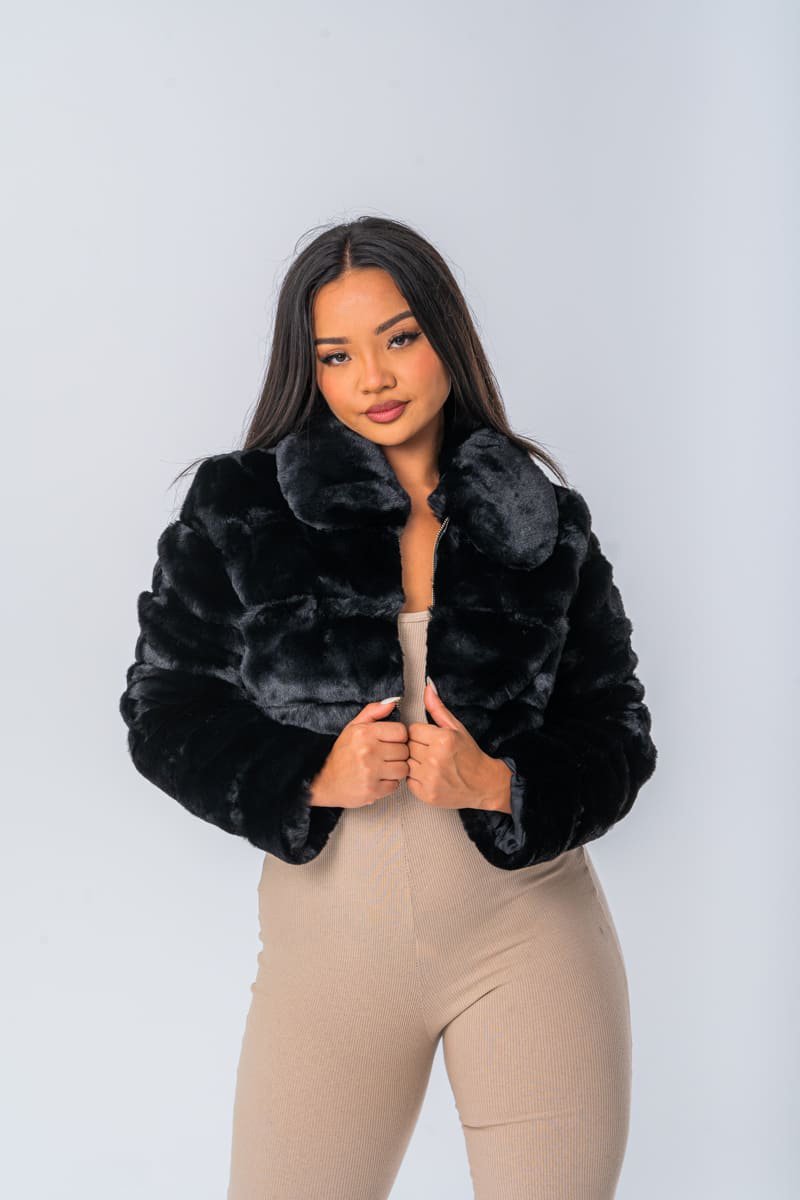 Faux fur short jacket womens hotsell