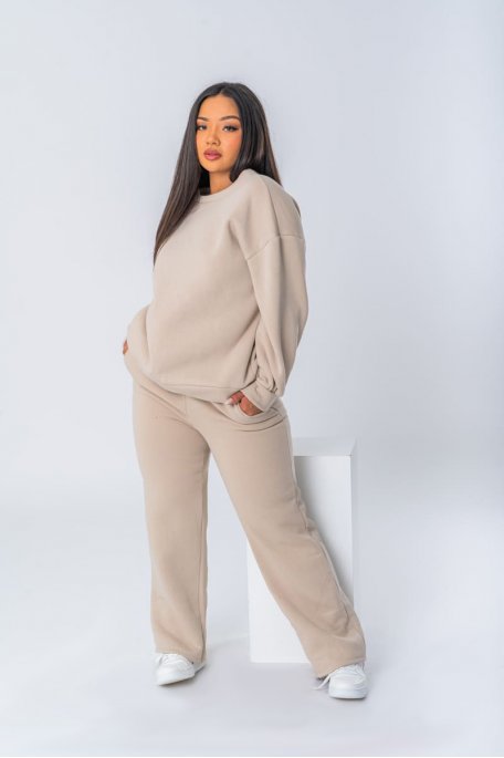 Beige oversize jogging set