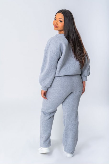 Ensemble coloris gris jogging oversize - vue dos