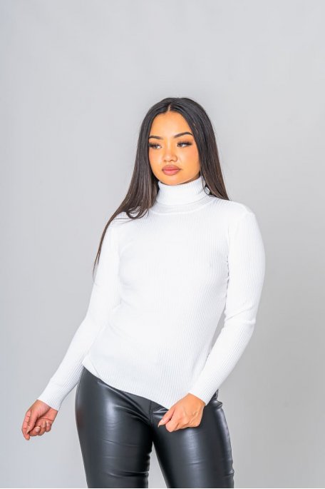 White turtleneck sweater