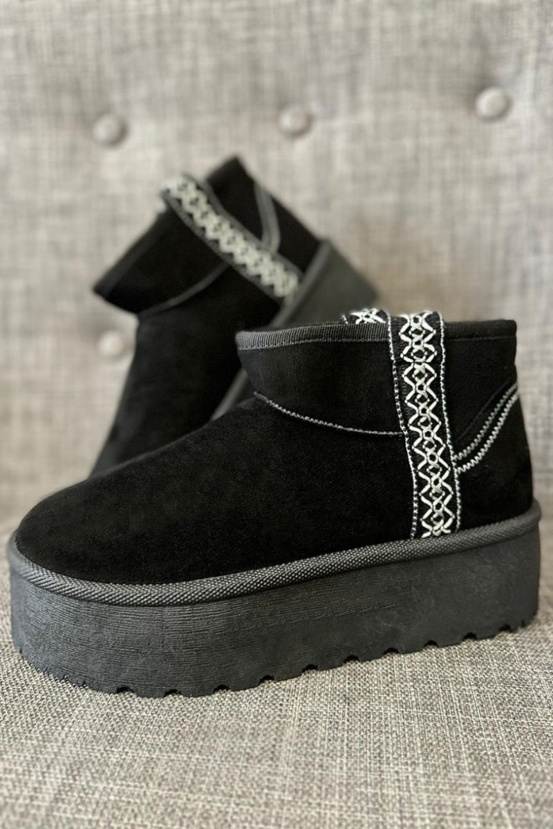 Boots courtes noires a plateforme Cinelle Paris mode femme tendance