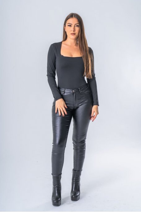 Slim-Fit-Jeans mit Pailletten in Schwarz