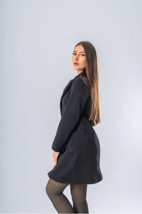 Manteau court noir - vue profil