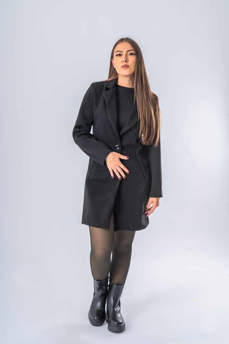 Manteau noir cintré hot sale
