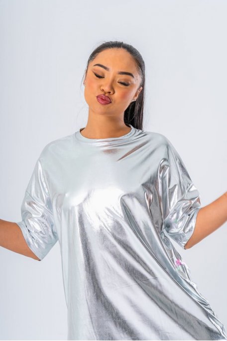 Silver metallic effect tunic