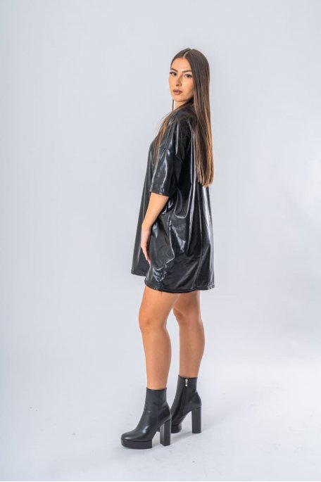 Black metallic effect tunic