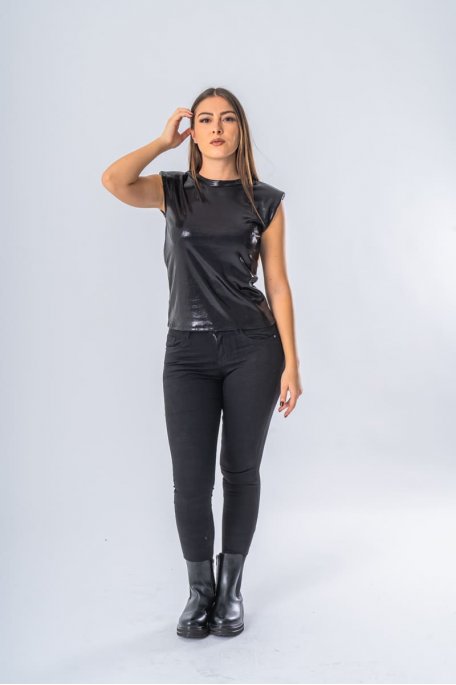 Jean skinny push up noir - vue face