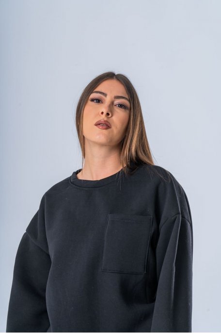 Ensemble sweat oversize et legging noir - vue face